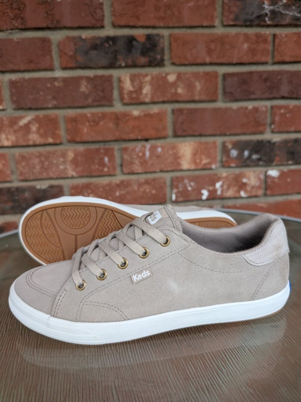 Women's Keds Center lll Gray Leather Sneakers Shoes Size 7